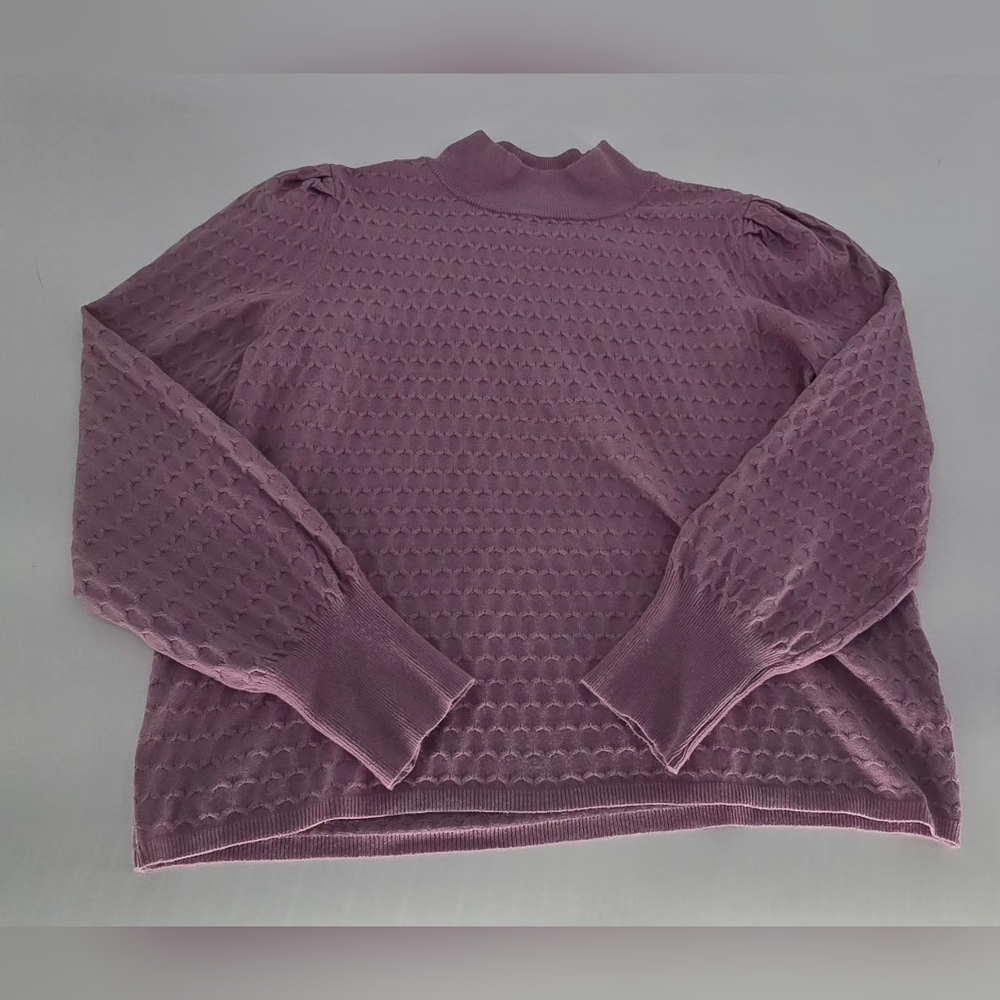 Olive + Oak Women’s Mauve Textured Knit Sweater Size LTextured Purple Sweater